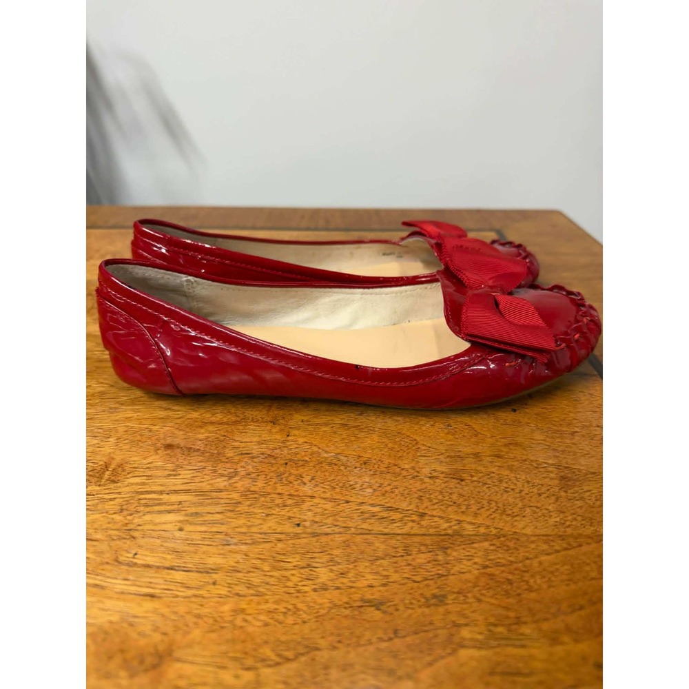 Kate Spade Womens Size 7M Red Patent Leather Bow Ballet Flats  Round Toe Slip On - Picture 5 of 9